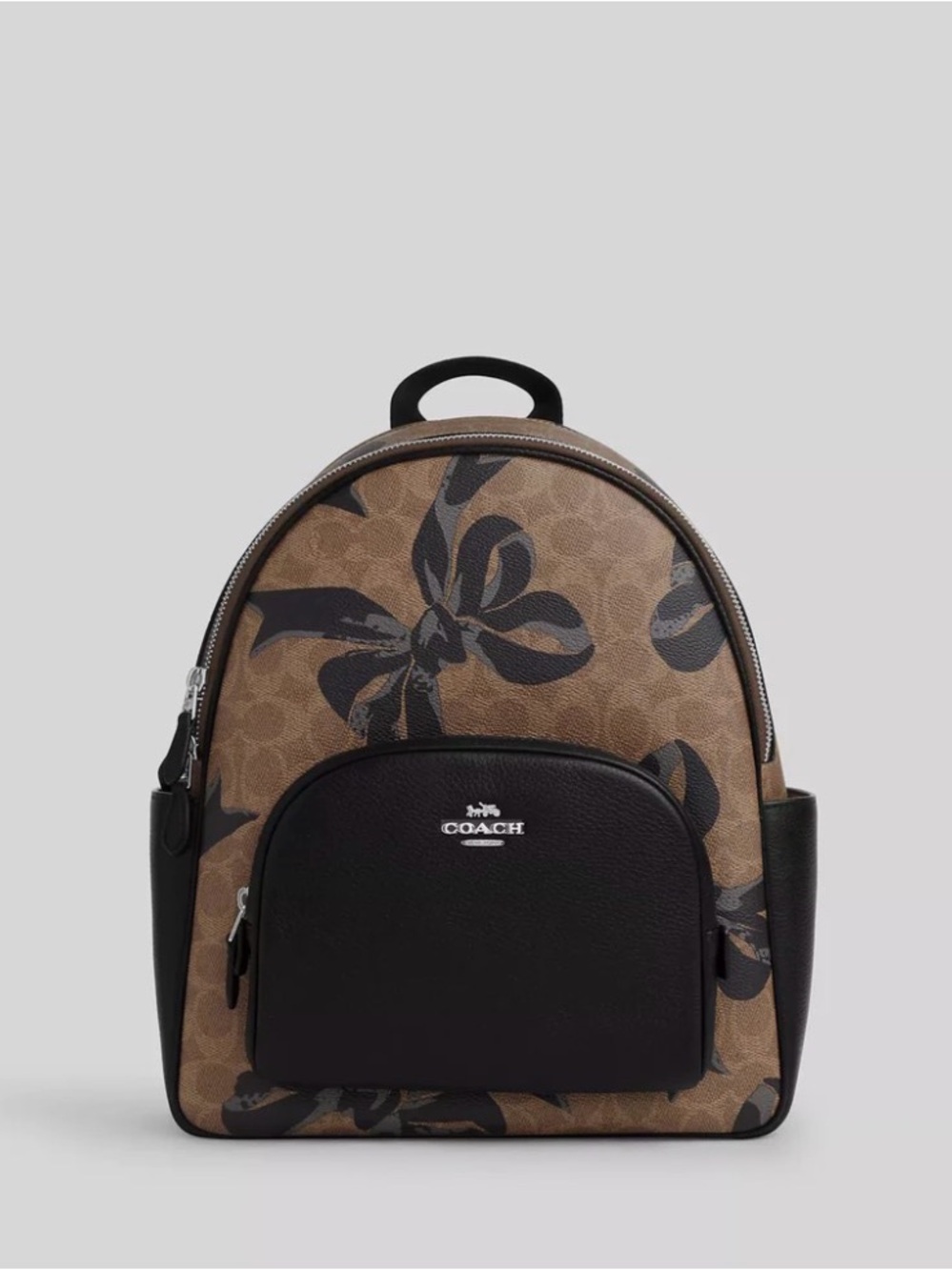 Coach Court Backpack In Signature Canvas With Bow Print